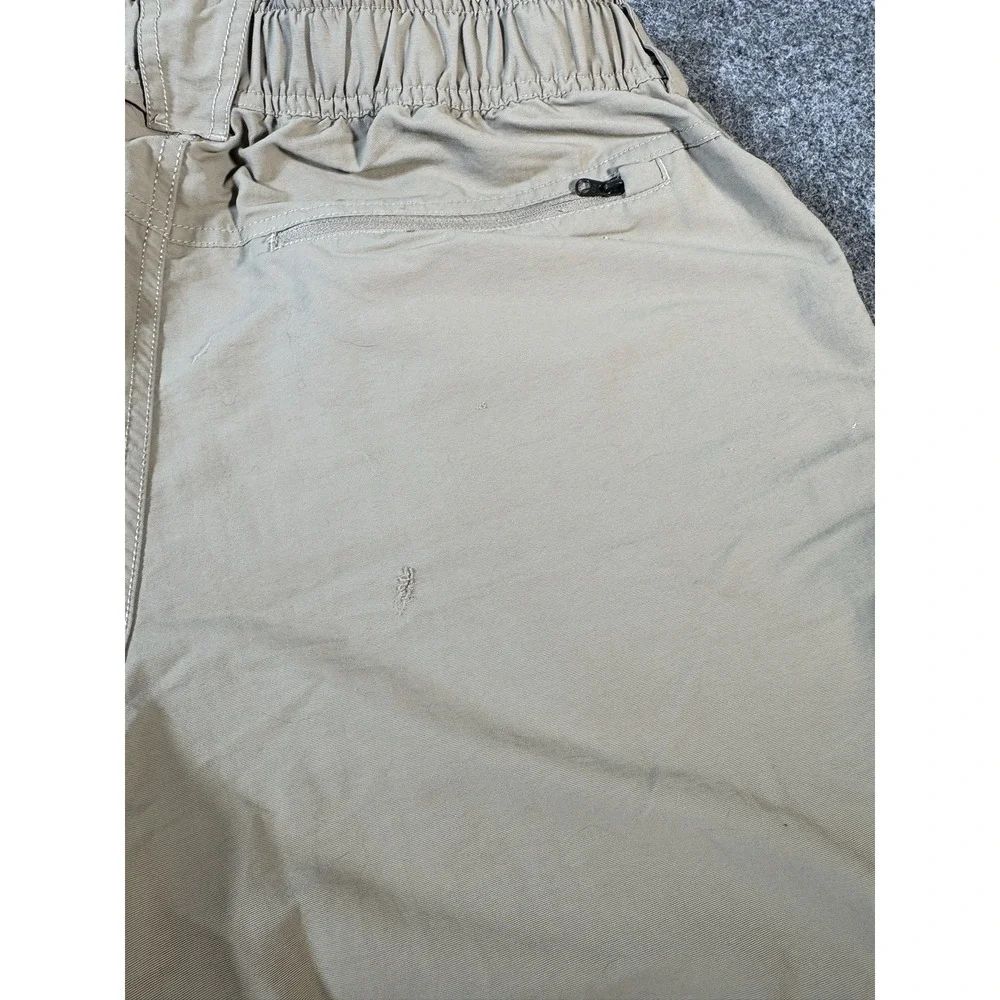 The North Face Men's L Convertible Zip-Off Hiking Pants Khaki Belted Outdoor
